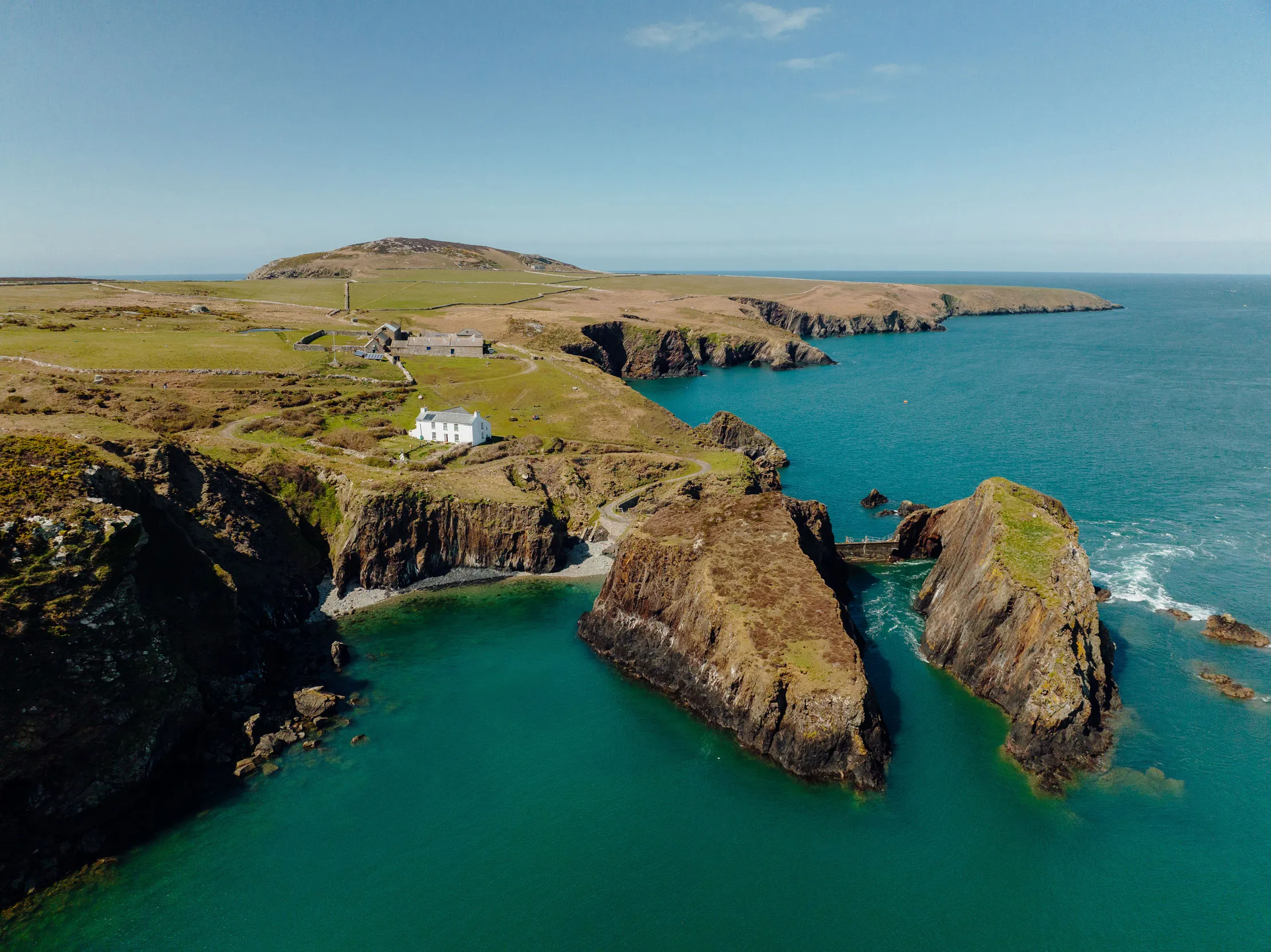 Ramsay Island coast, seen from the air.