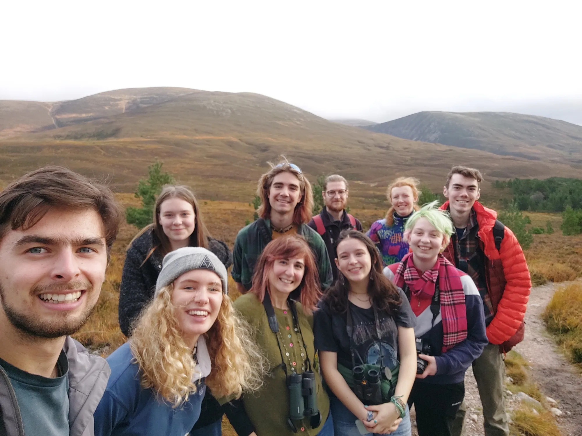 The Youth Council grouped together to take a selfie amongst the hills