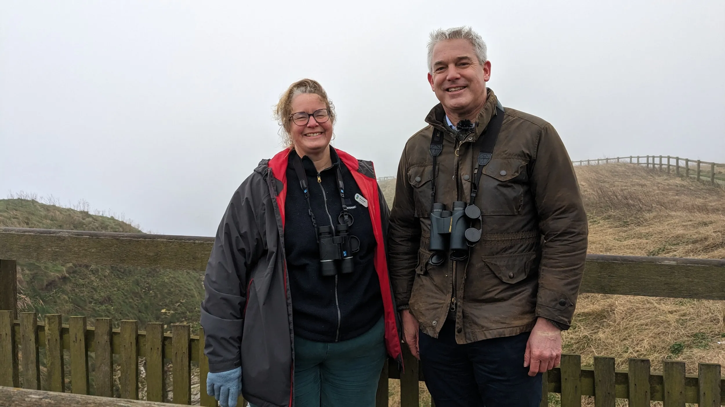 Beccy Speight and Steve Barclay together at Bempton Cliffs