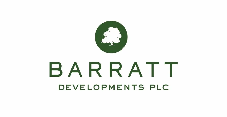 Logo of Barratt Developments showing a tree above the words "Barratt Developments PLC".